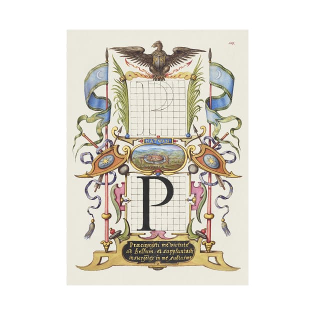 Antique 16th Century "P" Monogram Calligraphy by moonandcat