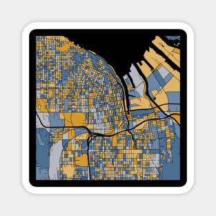 Tacoma Map Pattern in Blue & Gold Magnet