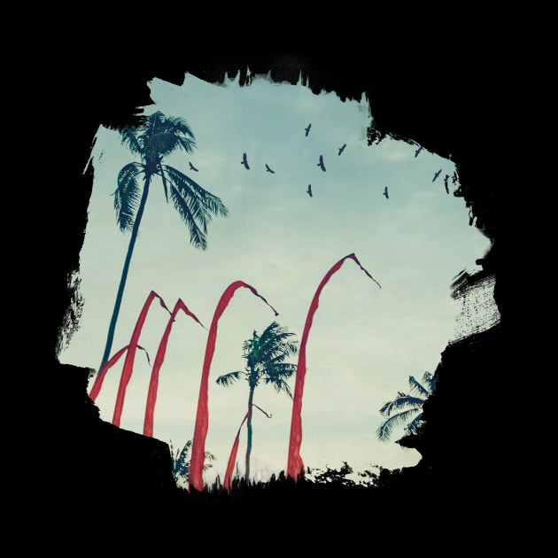 Coconut Palm Trees And Red Flags by DyrkWyst