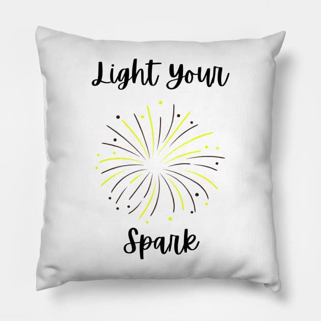 Light Your Spark Pillow by Empress of the Night’s Light LLC