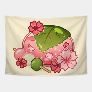 Glass Sakura Mochi Tapestry