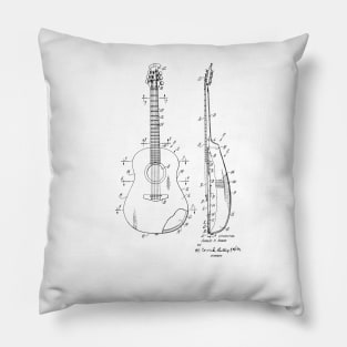 Guitar Vintage Patent Hand Drawing Pillow