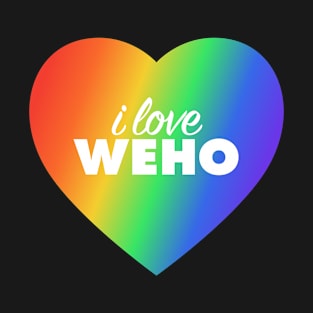 I Love WEHO (West Hollywood) Pride In Rainbow Colors Heart T-Shirt