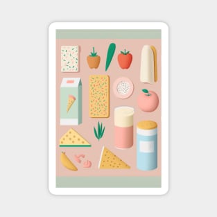 Snack Time - Pastel Colored Pattern Magnet