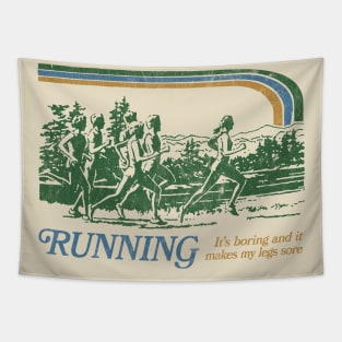 Running / 80s Vintage Style Parody Design Tapestry