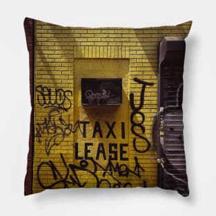 Taxi Lease NYC Street Graffiti Tag Pillow