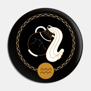 Aquarius Zodiac Sign Pin