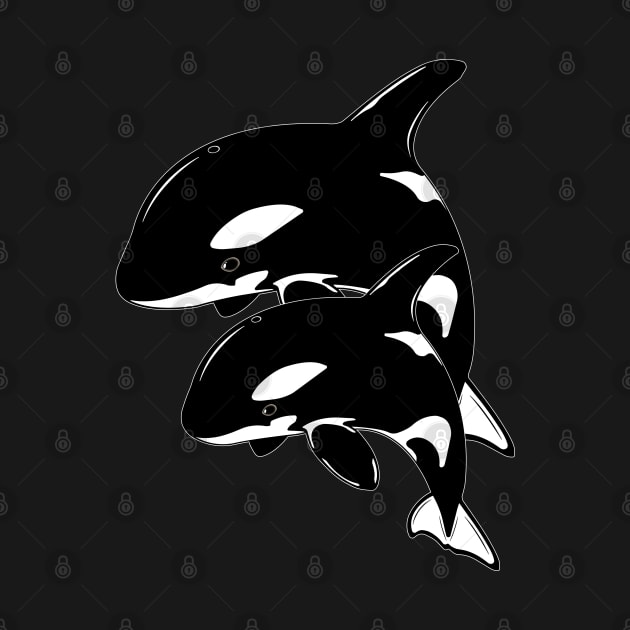 Orca Killer Whale Couple by NicGrayTees