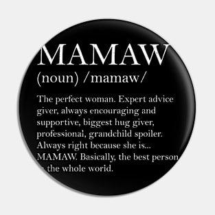 Mamaw Definition Grandma Mother Day Gifts Women Pin