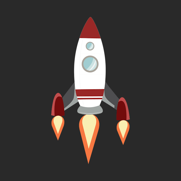 Red retro starship by TTL