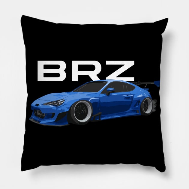 World Rally Blue Pearl Pandem Rocket Bunny Subaru BRZ Pillow by cowtown_cowboy