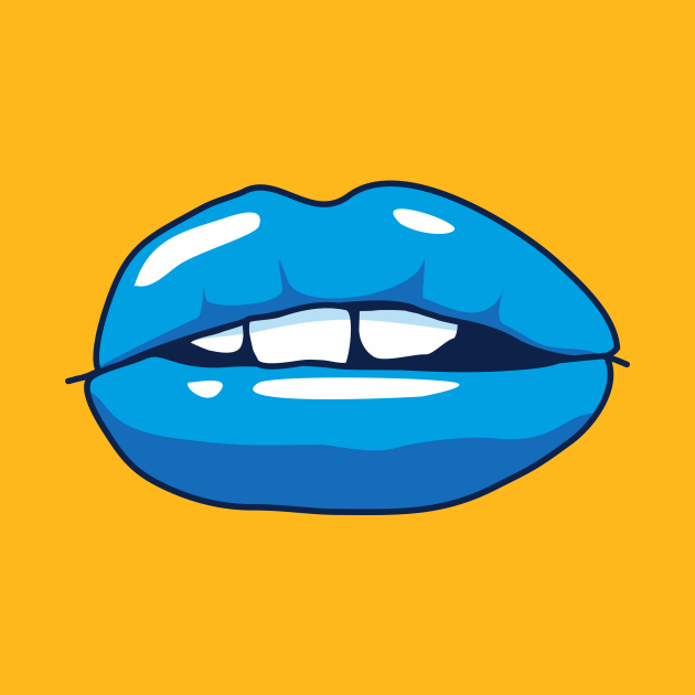 Mouth Blue Lips Lips Kids TShirt TeePublic
