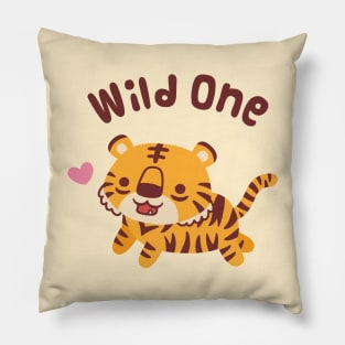 Cute Little Tiger Wild One Pillow