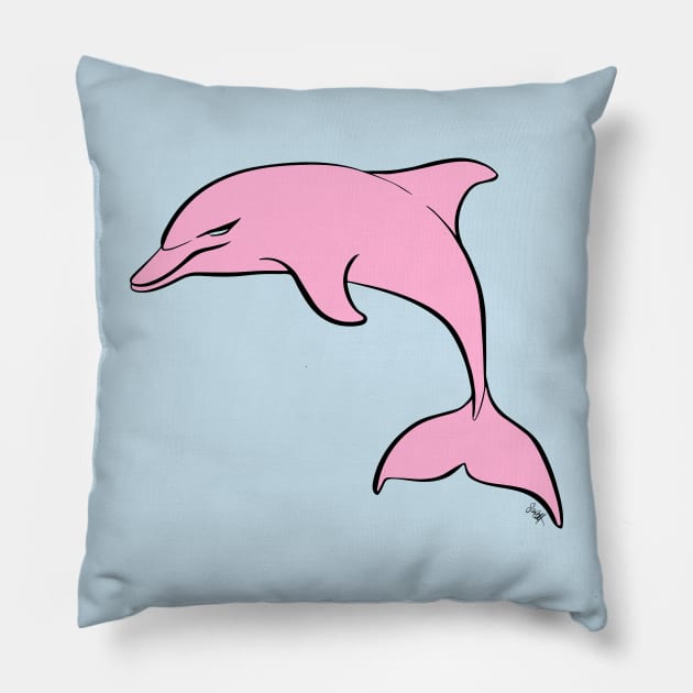 Sunset dolphin Pillow by scarlettbaily