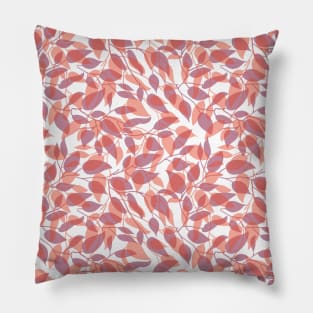 Minimalist Leaf Line Art Illustration as a Seamless Surface Pattern Design Pillow