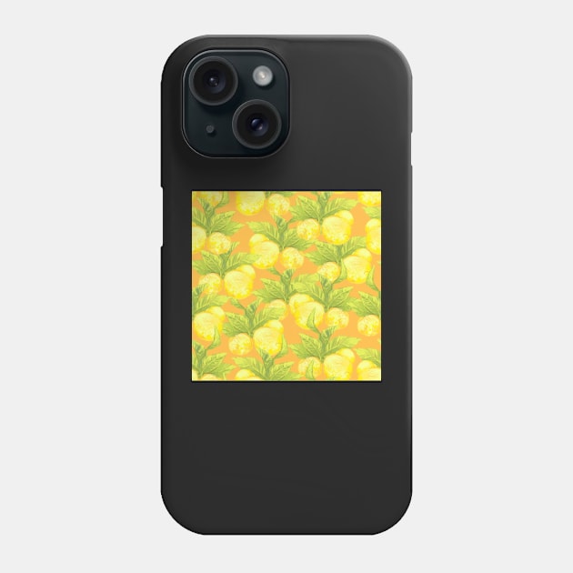 Graphic lemon on orange Phone Case by orsinha