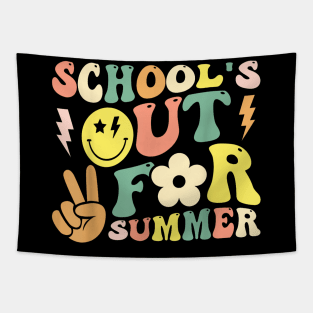 Last Day Of School Groovy Schools Out For Summer Teacher Tapestry