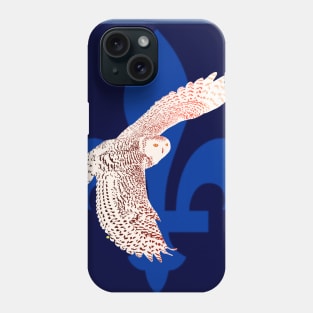 Snowy owl and fleur de lys Phone Case