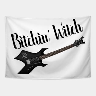 Witch Witchy Electric Guitar Pentacle Design Pagan Gift Tapestry