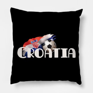 Croatia Text with National Flag Group F World Cup 2022 Pillow