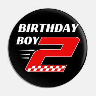 Birthday Boy 2 Two Racing Flag 2nd Birthday Race Car Pin