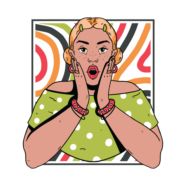 Chisme Queen Pop Art Portrait of Young Woman AT by SLAG_Creative