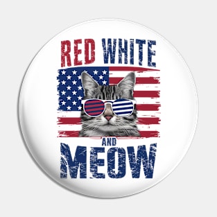 Red White And meow Pin