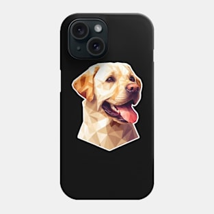 Labrador retriever dog pet portrait low poly polygonal digital art style Phone Case