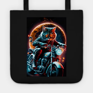 Cyber Cat Riding Dirt Bike Tote