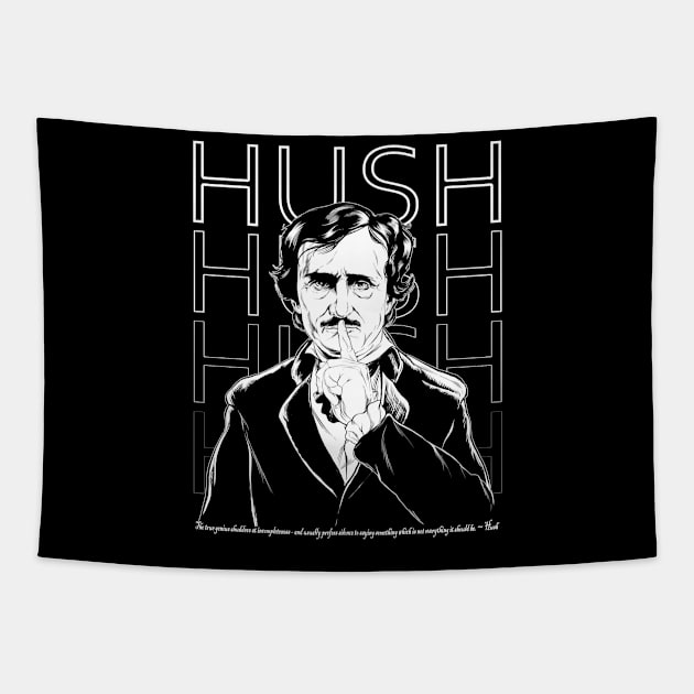 Poe Hush Tapestry by STARRJAM1969