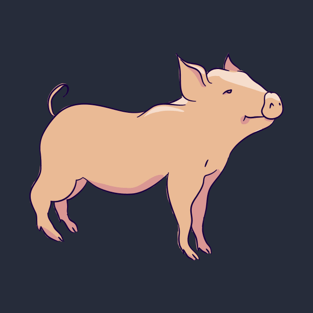 Pig stands smiling. She is the symbol of 2019 by Prizgena