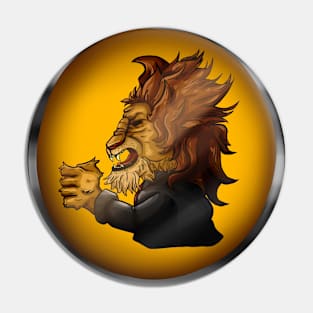 javier milei represented as a LION LOGO Pin