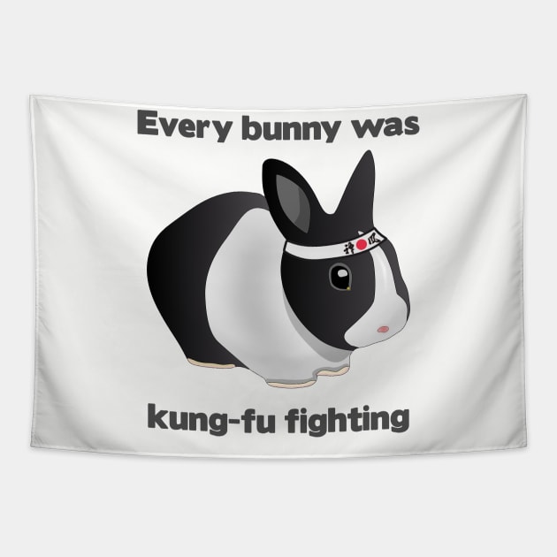 Every Bunny was Kung Fu Fighting Tapestry by MaxVDesign