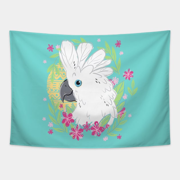 Umbrella Cockatoo Tapestry by IllustratedActivist