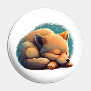 A cute sleeping wolf pup Pin