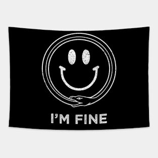 I'm Fine Ouroboros Happy Face Tapestry