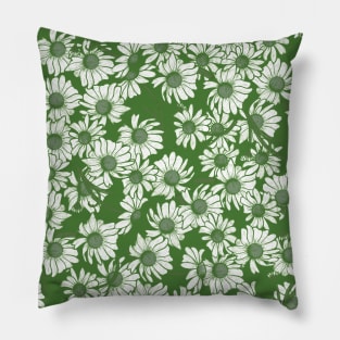 Spring Green daisies Pillow