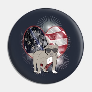 Pitbull USA Dog Patriotic Design Pin