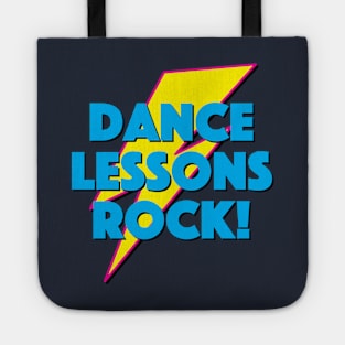 DANCE LESSONS ROCK! LIGHTNING LOGO SLOGAN FOR TEACHERS, LECTURERS ETC. Tote