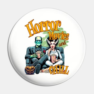 Horror Vintage Movies and Chill Frankenstein and Bride of Frankenstein Pin