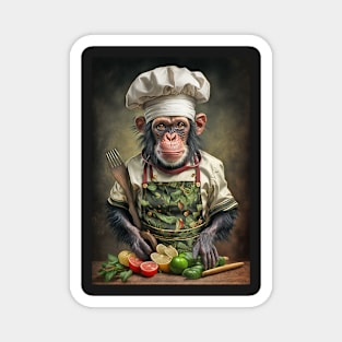 Chimpanzee Chef in the Kitchen Card Magnet