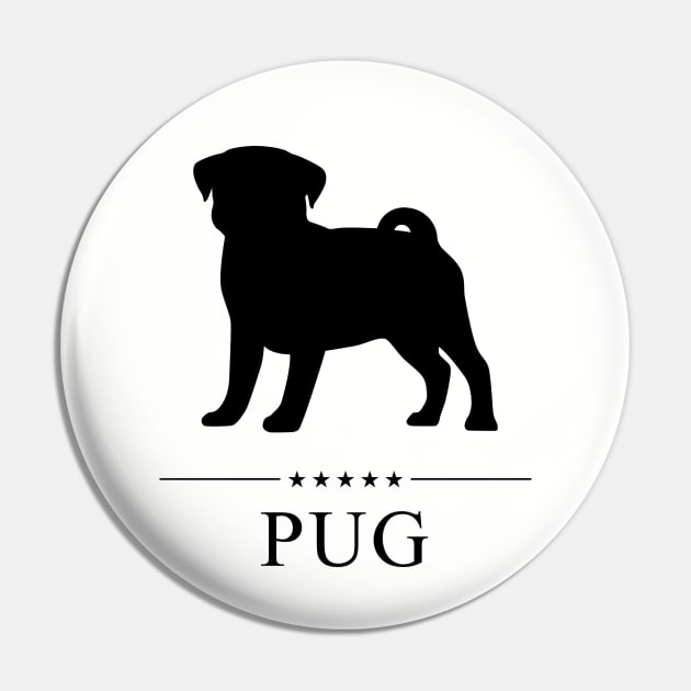 Pug Black Silhouette Pin by millersye