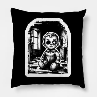 horror creepy doll Pillow