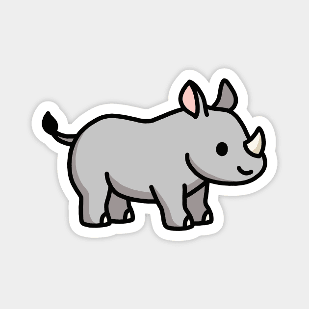 Rhino Magnet by littlemandyart