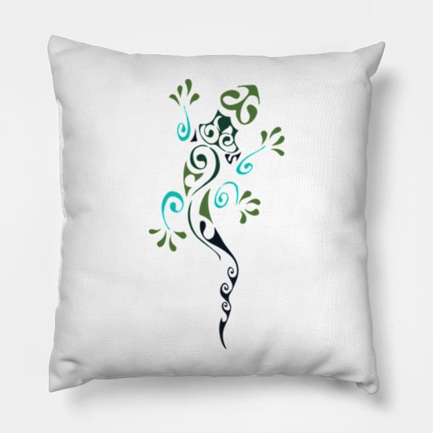 Black-Green Lizard Pillow by DezinerFiles