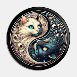 Yin Yang Cats Pin