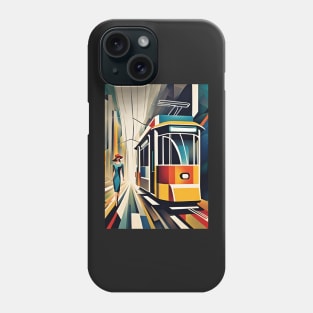 A Woman and a Tram 006 - Cubo-Futurism - Trams are Awesome! Phone Case
