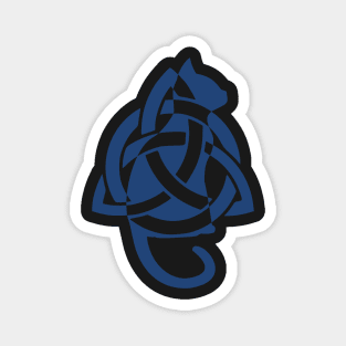 Blue Celtic Triquetra Cat East Silhouette Magnet