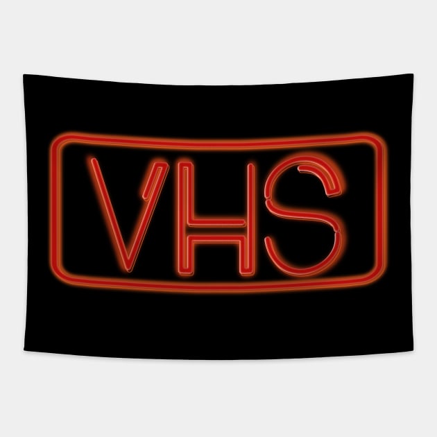 NEON VHS Tapestry by EnchantedTikiTees