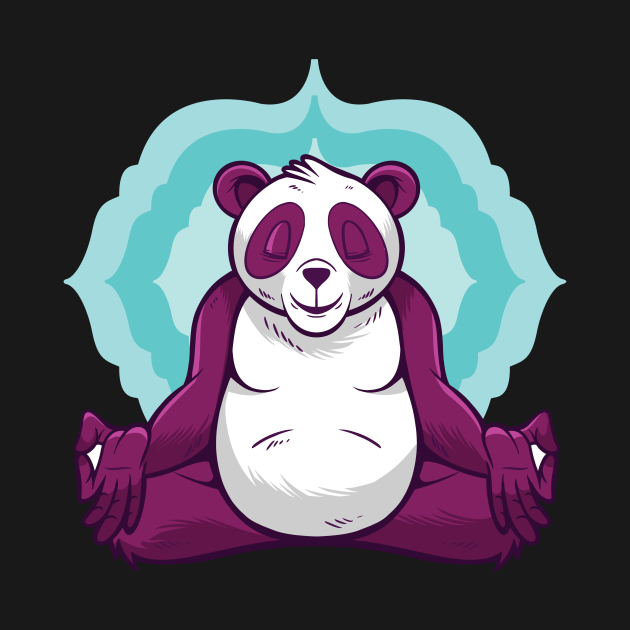 Panda yoga meditation funny - Panda - T-Shirt | TeePublic